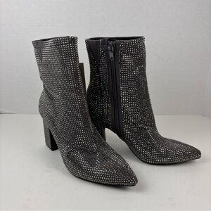a new day Black Rhinestone Heeled Boots